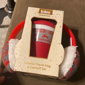 Totes toasties ceramic travel Mug &Earmuff Set